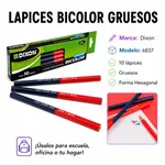 Lápiz Bicolor Dixon 2200 Hexagonal Caja 10 Piezas — foto 2
