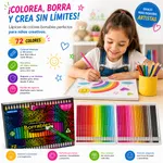 Lápices De Colores Borrables Tryme Set 72 Piezas — foto 5