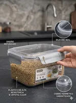 Contenedor Hermético 3 en 1 Cuadrado para Alimentos — foto 2