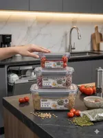 Contenedor Hermético 3 en 1 Cuadrado para Alimentos — foto 4