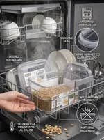 Contenedor Hermético 3 en 1 Cuadrado para Alimentos — foto 5