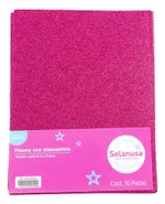 Foamy Diamantado Fucsia Carta Selanusa 10 Piezas — foto 1