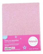 Foamy Diamantado Rosa Claro Carta Selanusa 10 Piezas — foto 1