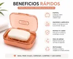 Jabonera de Viaje con Tapa y Canasta Escurridora Rosa — foto 3
