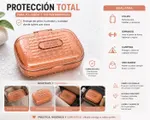 Jabonera de Viaje con Tapa y Canasta Escurridora Rosa — foto 4