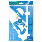 Juego De Geometría Flexible Lomarey 4 Piezas Azul — foto 1