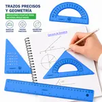 Juego De Geometría Flexible Lomarey 4 Piezas Azul — foto 3