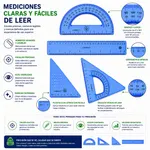 Juego De Geometría Flexible Lomarey 4 Piezas Azul — foto 5