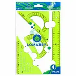 Juego De Geometría Flexible Lomarey 4 Piezas Verde Lima — foto 1
