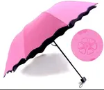 Paraguas Mágico Plegable Rosa con Diseño Floral — foto 1
