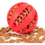 Pelota Comedero Interactiva Para Perro Color Rojo — foto 2