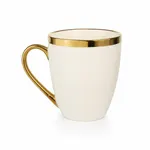 Taza Ovalada De Cerámica Con Filo Dorado TF812 — foto 1