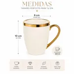 Taza Ovalada De Cerámica Con Filo Dorado TF812 — foto 2