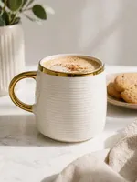 Taza Rayada Con Filo Dorado TFDJ246 — foto 4