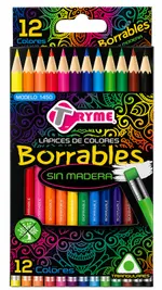 Lápices de Colores Borrables TryMe Set de 12 Piezas — foto 1
