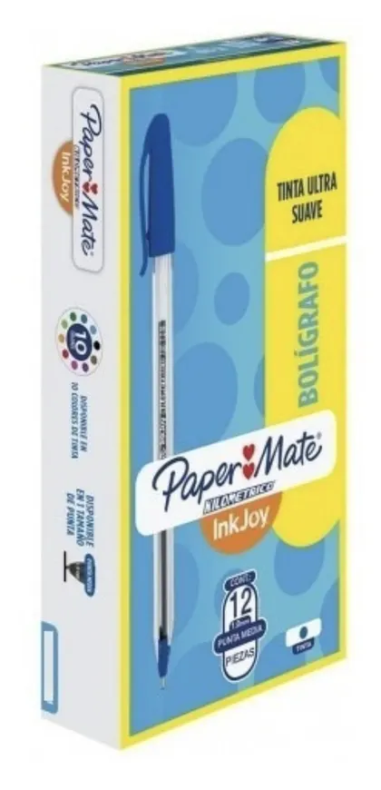 Bolígrafos Paper Mate Kilométrico Caja 12 Piezas Azul