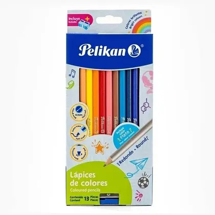 Lápices Pelikan Bicolor 13 Piezas Con Sacapuntas