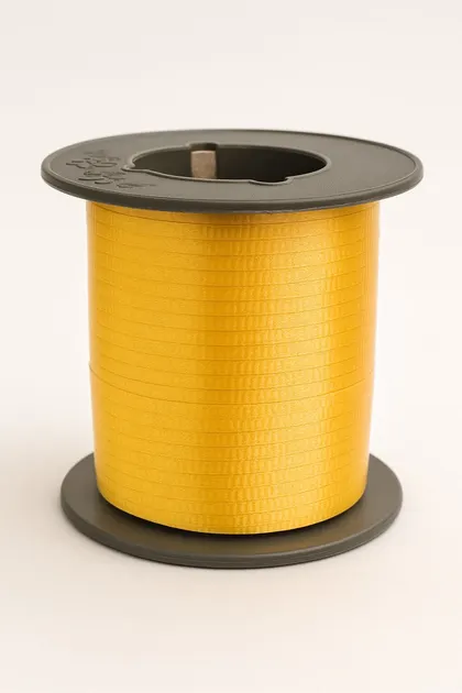 Listón Curly Liso 100 m Color Dorado