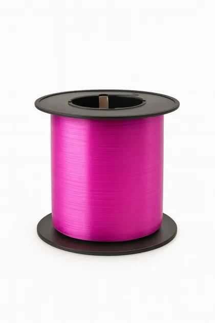 Listón Curly Liso 100 m Color Fucsia
