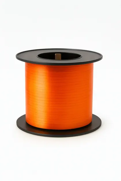 Listón Curly Liso 100 m Color Naranja