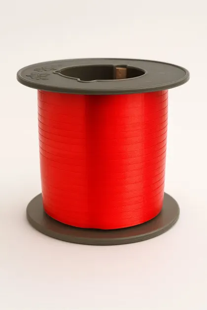 Listón Curly Liso 100 m Para Regalos y Globos Rojo