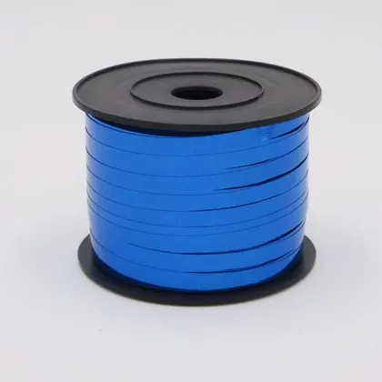 Listón Curly Metálico 100 m Azul Rey para Regalo