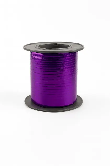 Listón Curly Metálico 100 m Para Regalos Morado