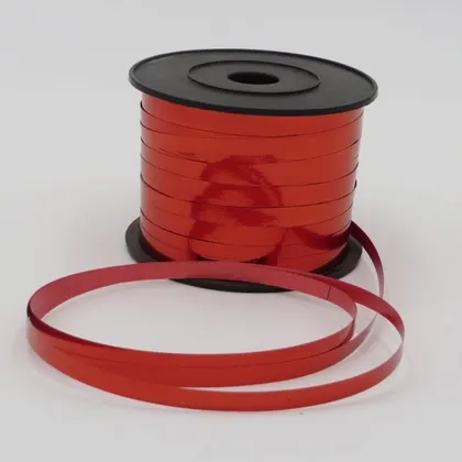 Listón Curly Metálico Naranja Rollo de 100 Metros