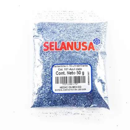 Diamantina Selanusa 50 g Ultrabrillante Azul Cielo