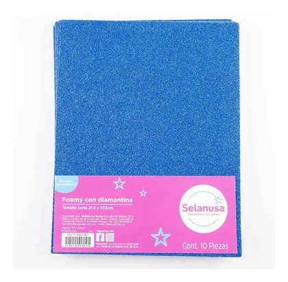 Foamy Diamantado Azul Rey Carta Selanusa 10 Piezas
