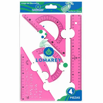 Juego de Geometría Flexible Lomarey 4 Piezas Rosa