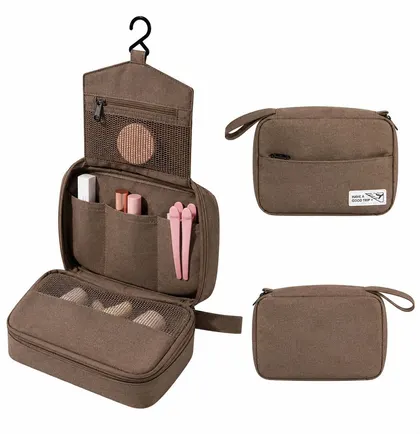Neceser de Viaje Organizador con Gancho Color Café