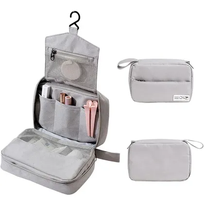 Neceser De Viaje Organizador Con Gancho Gris