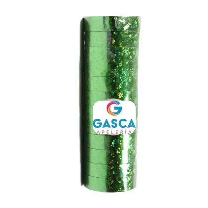 Cinta Diurex Decorativa Metálica 12 Rollos Verde