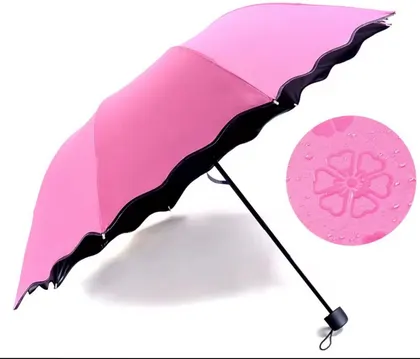 Paraguas Mágico Plegable Rosa con Diseño Floral