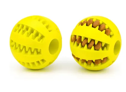 Pelota Comedero Interactiva para Perro Color Amarillo