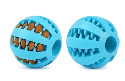 Pelota Comedero Interactiva Para Perro Azul