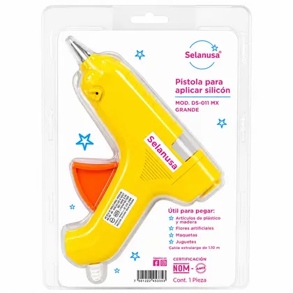 Pistola Para Silicón Barra Gruesa Selanusa Amarilla