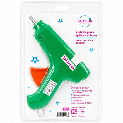Pistola de Silicón Grande Selanusa Color Verde