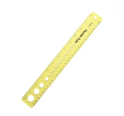 Regla Flexible 30 cm Amarilla de Plástico Irrompible