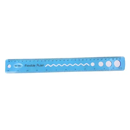 Regla Flexible 30 cm Azul de Plástico Irrompible