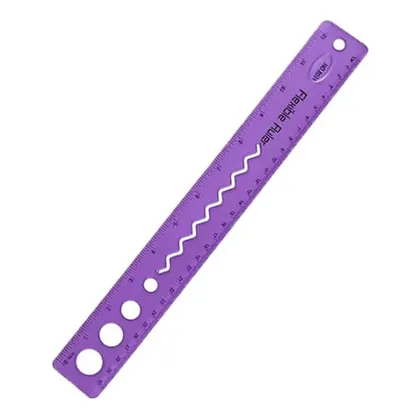 Regla Flexible 30 cm Morada de Plástico Irrompible