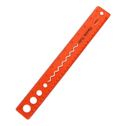 Regla Flexible 30 cm Irrompible Color Rojo