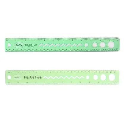 Regla Flexible 30 cm Irrompible Color Verde
