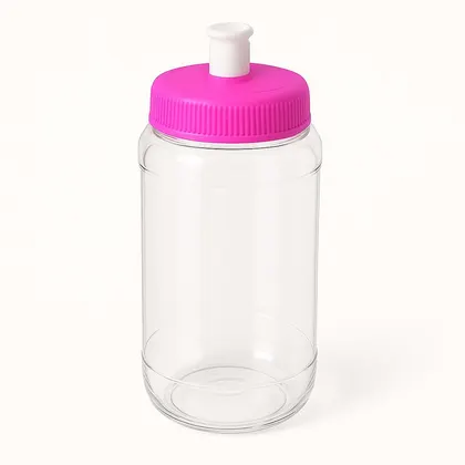 Tapa con Chupón para Vaso Rosa Fosforescente