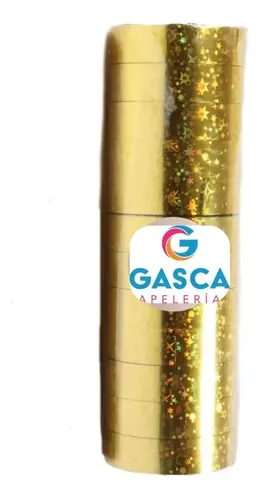 Cinta Diurex Decorativa Metálica 12 Rollos Dorado
