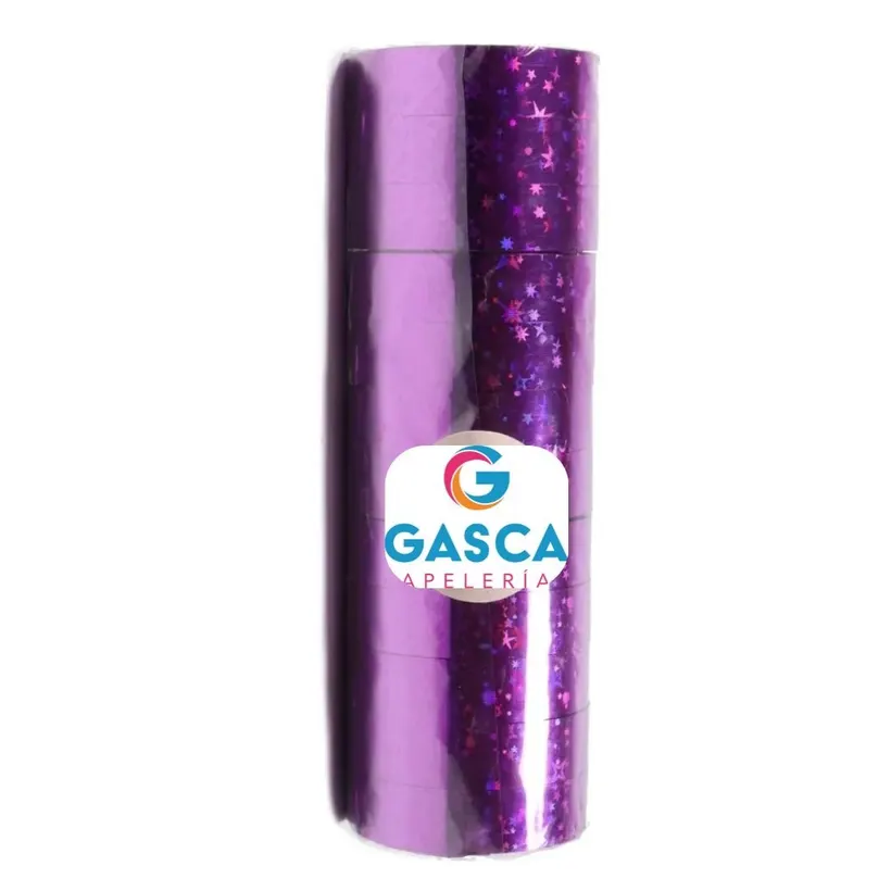 Cinta Diurex Decorativa Metálica 12 Rollos Morado