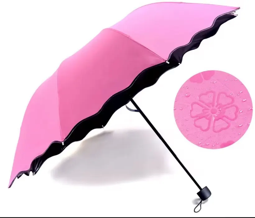Paraguas Mágico Plegable Rosa con Diseño Floral