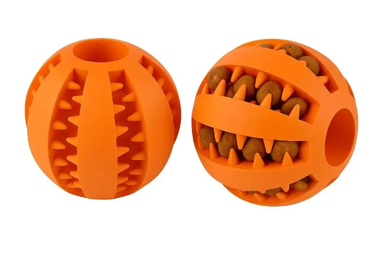 Pelota Comedero Interactiva Para Perro Naranja